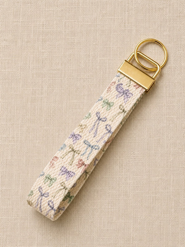 Vintage Bows Wristlet Keychain