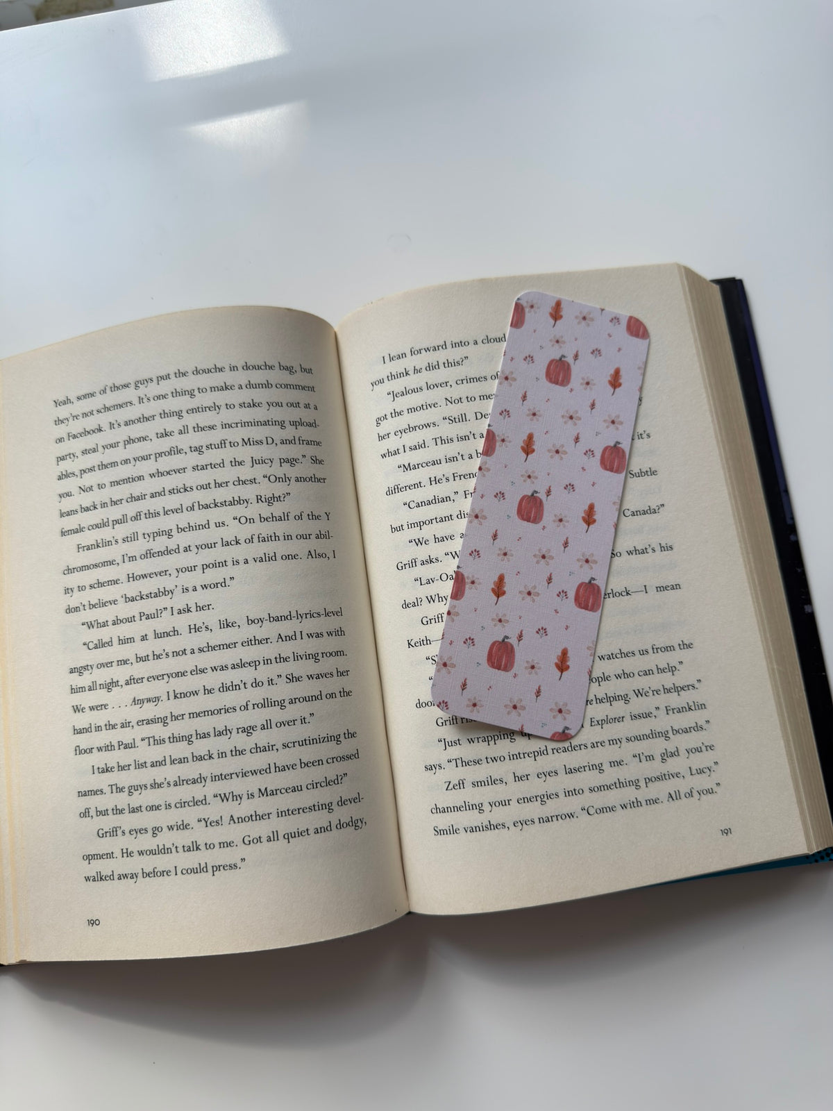 Blush Autumn Linen Bookmark