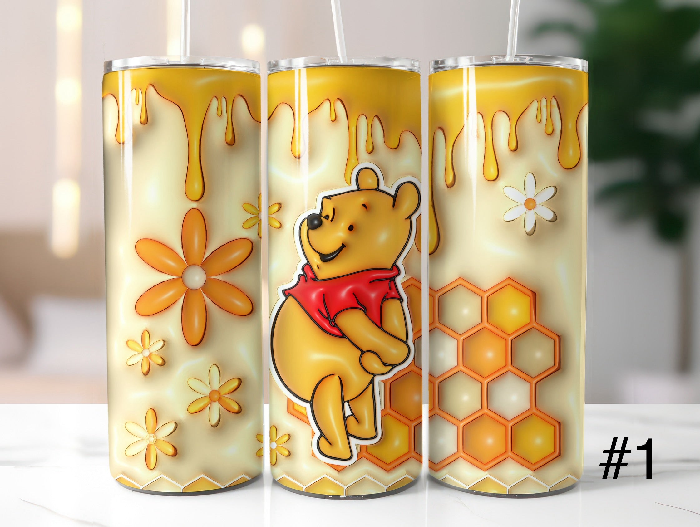 3D Winnie Inspired Travel Tumbler
