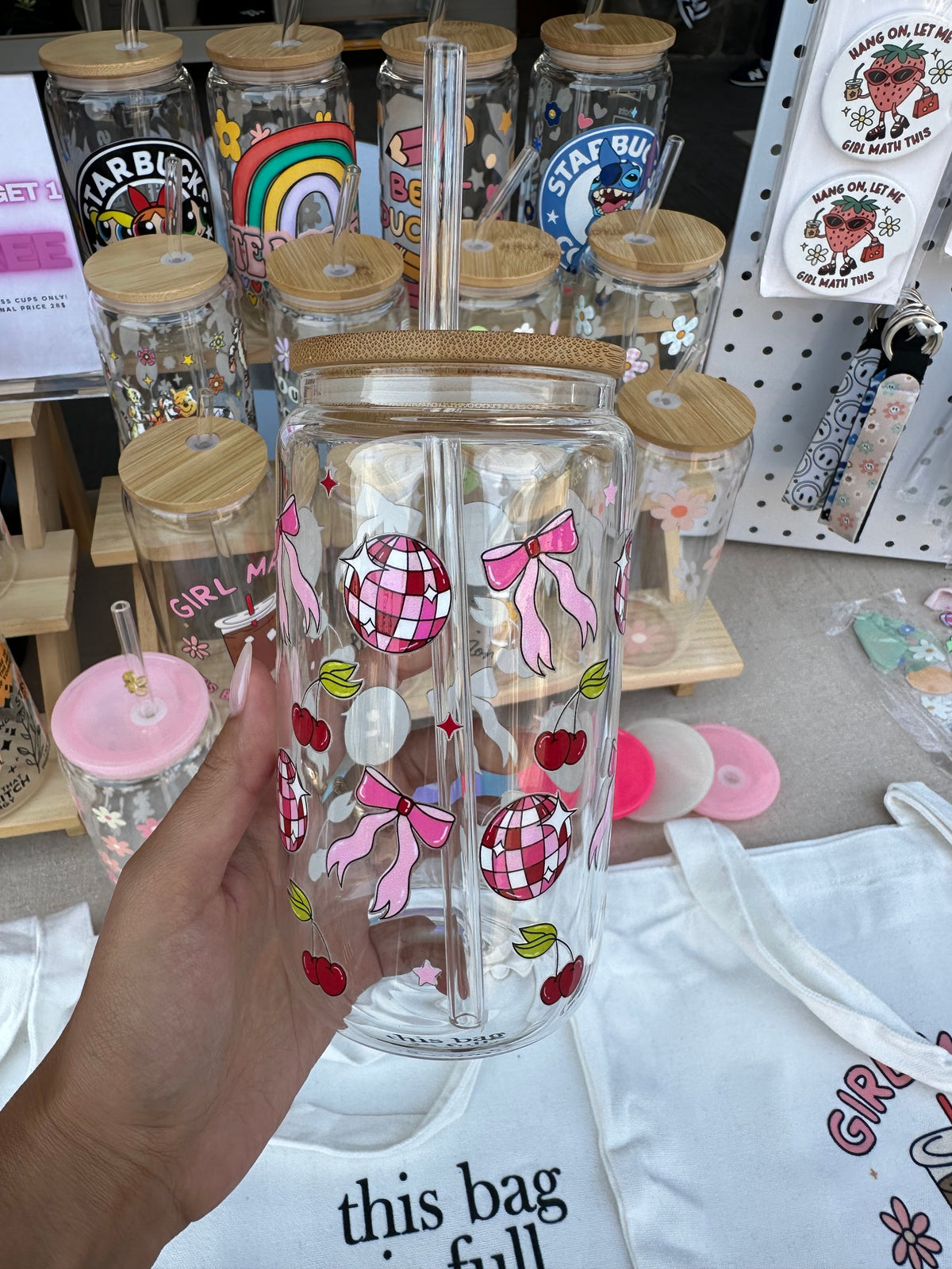 Cherry Disco Glass Cup