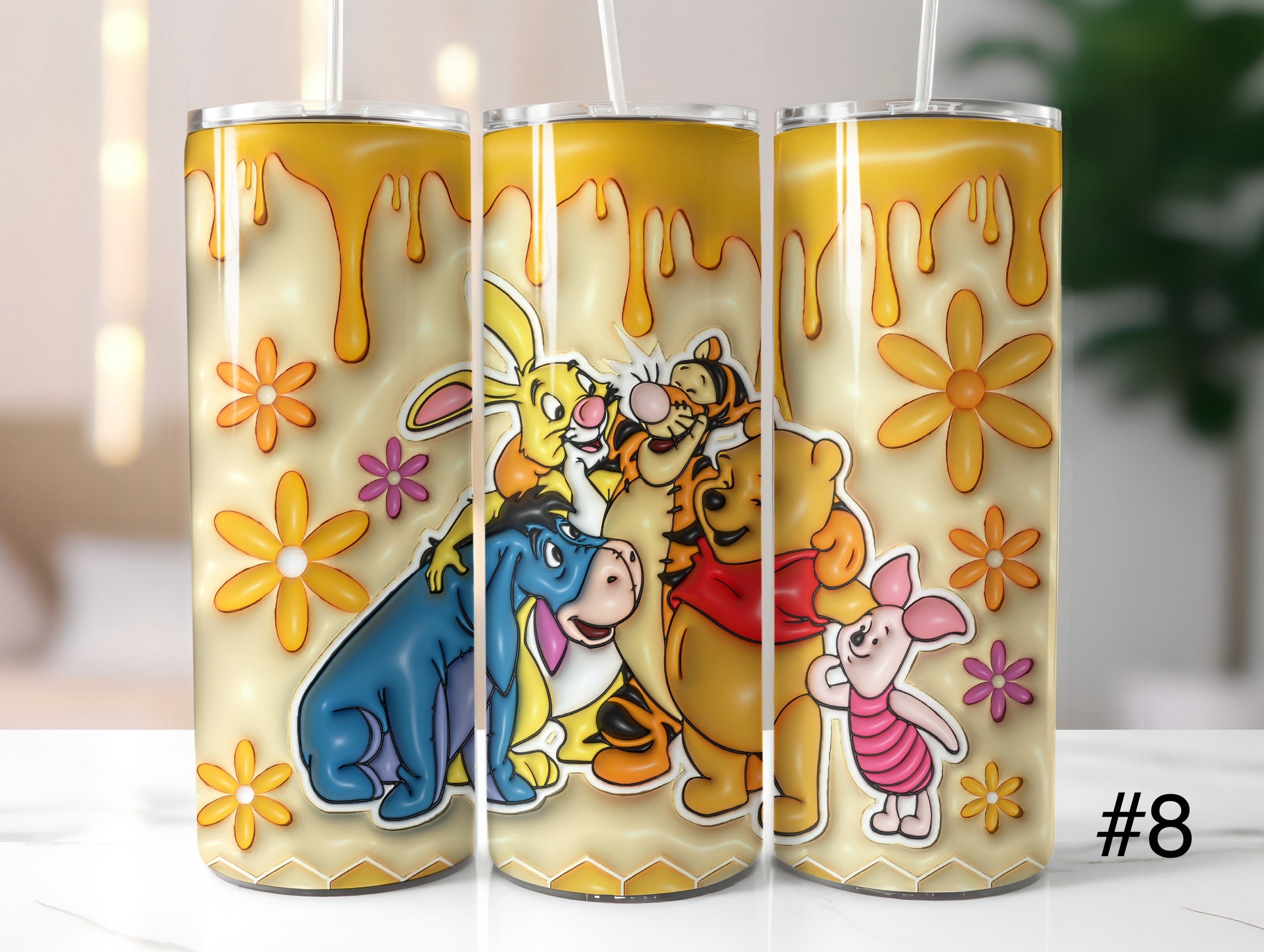 3D Winnie Inspired Travel Tumbler
