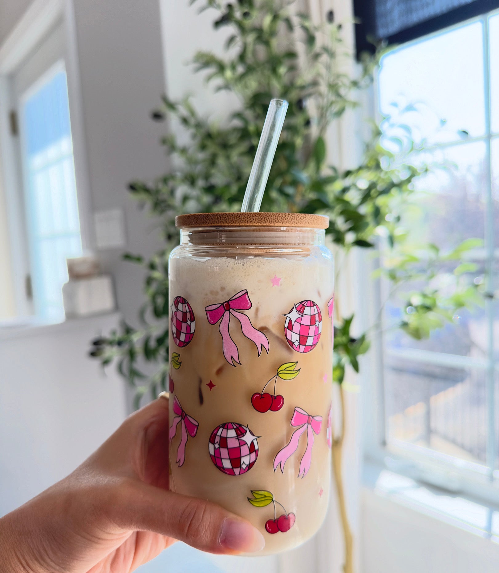 Cherry Disco Glass Cup