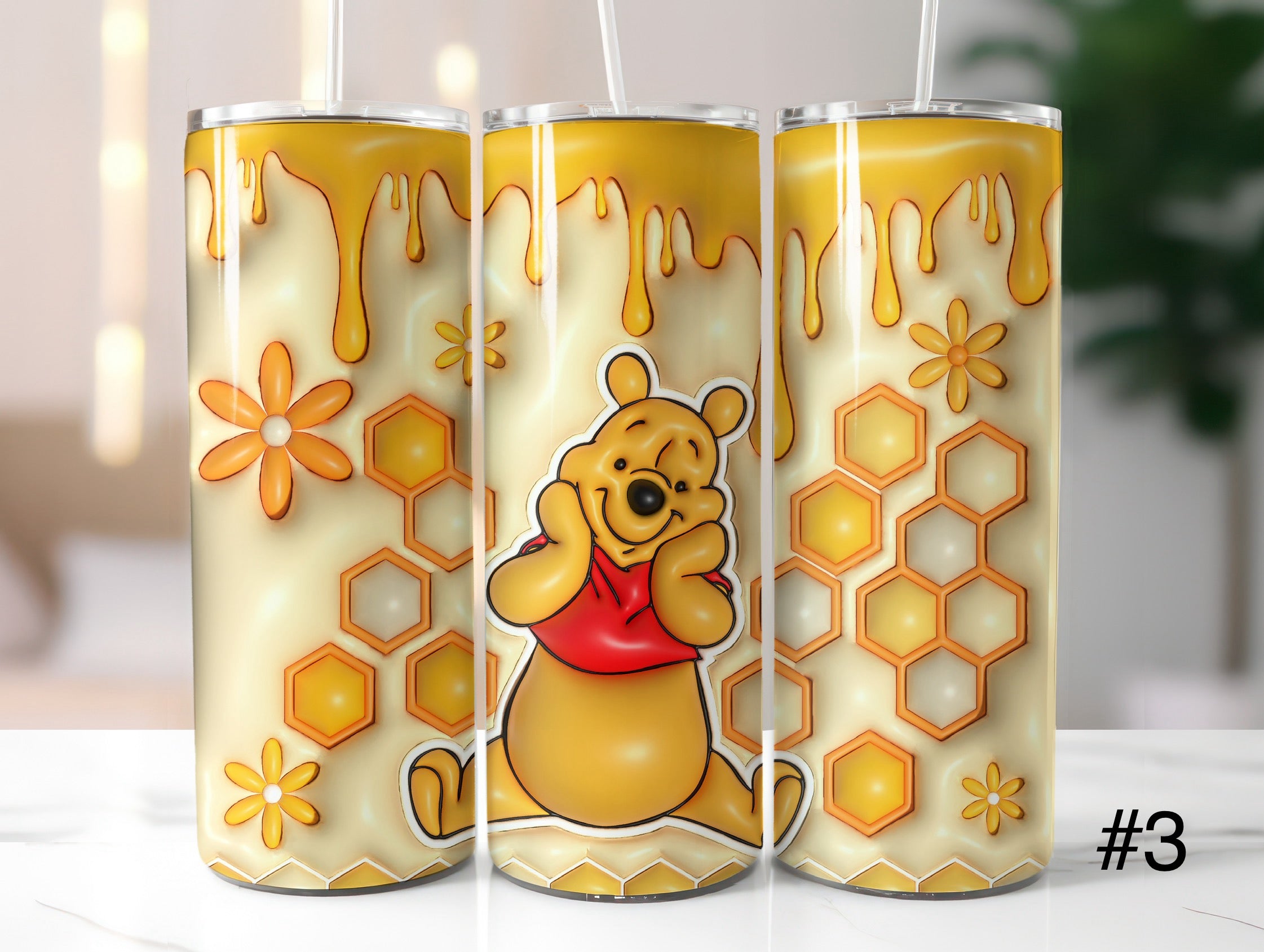 3D Winnie Inspired Travel Tumbler