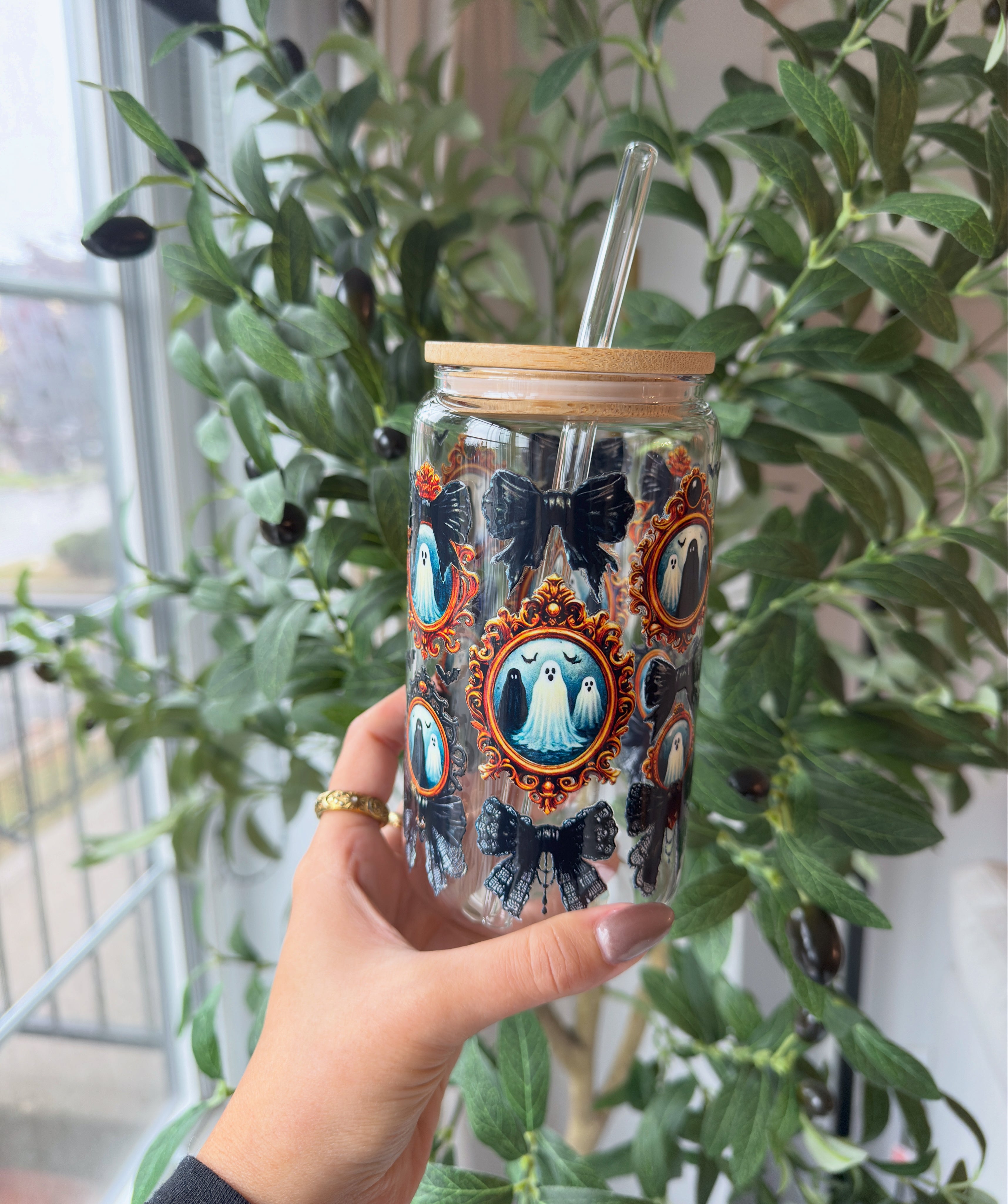 Ghost Manor Glass Cup