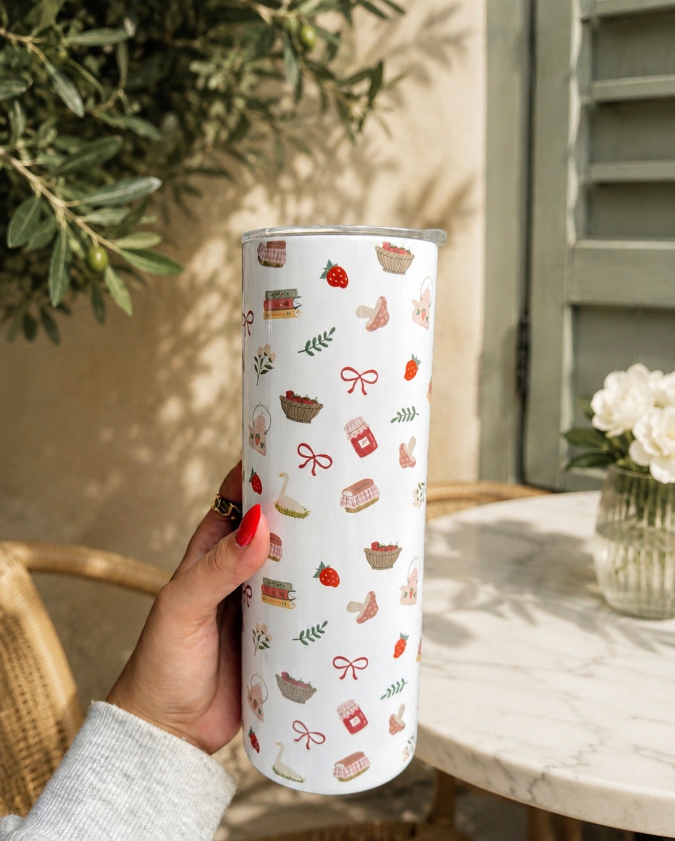 Strawberry Cottage Travel Tumbler