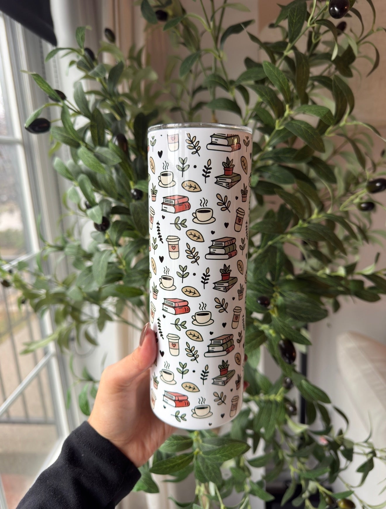 Books & Coffee Travel Tumbler
