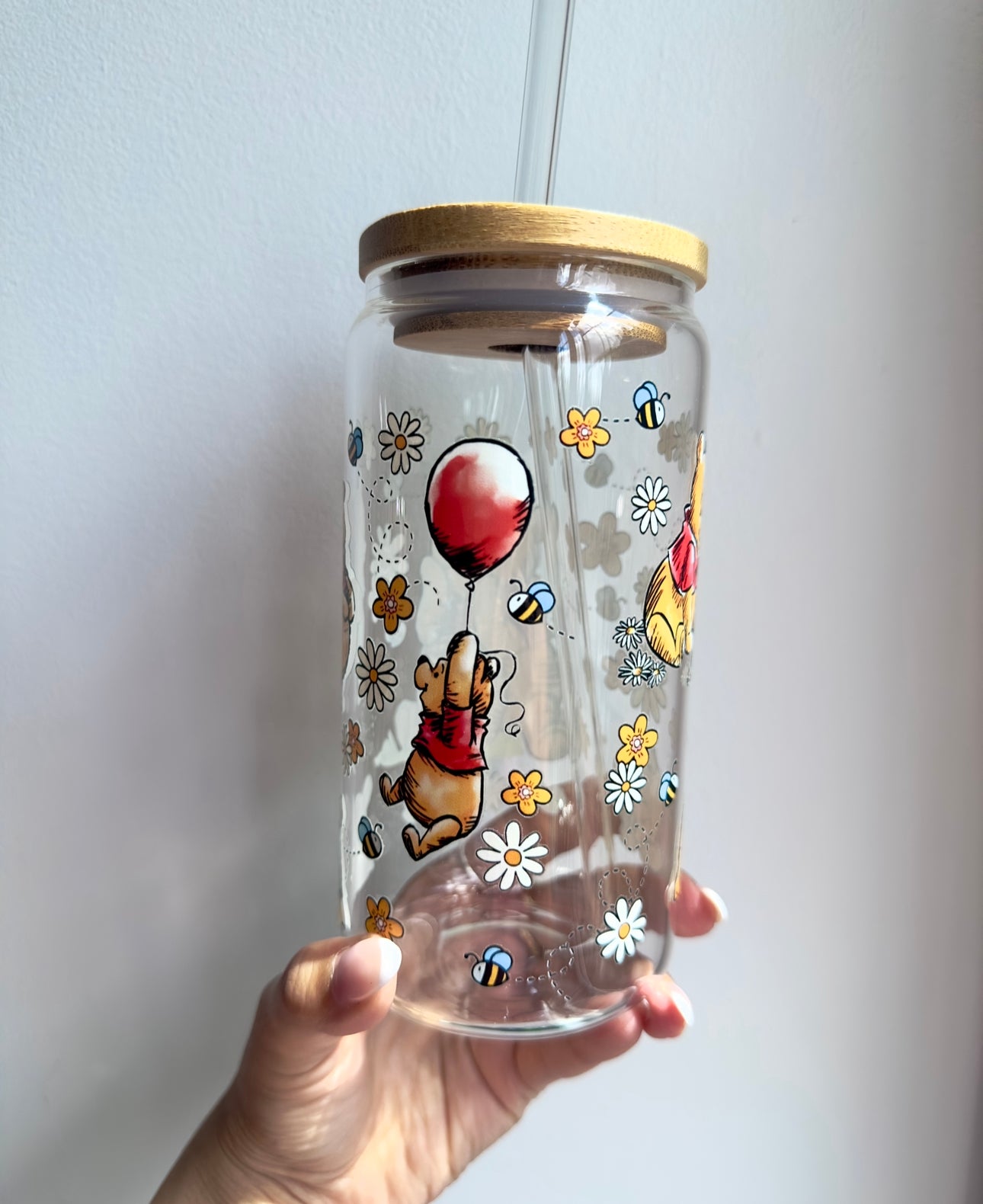 Oh Hunny, Wnnie Inspired Glass Cup