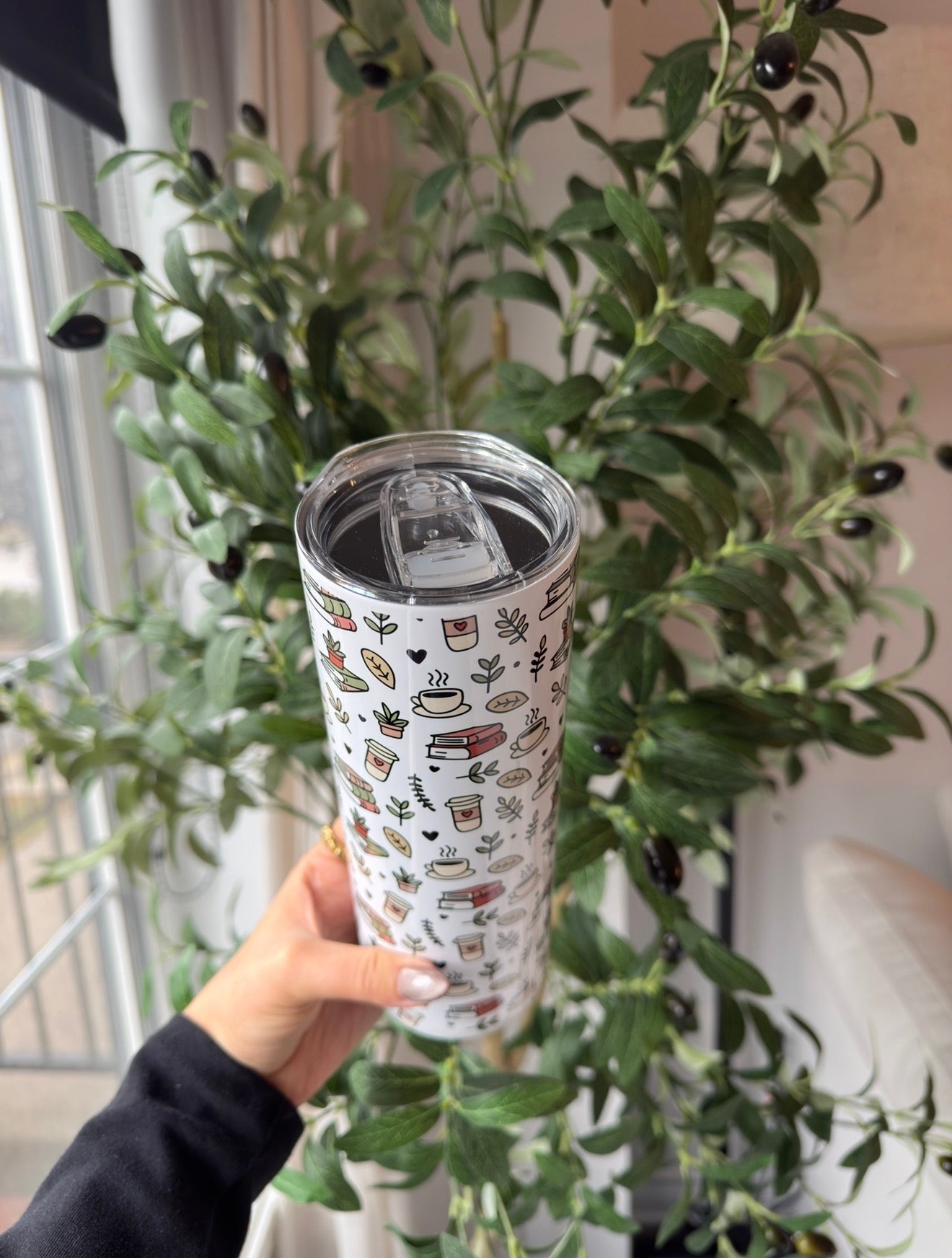Books & Coffee Travel Tumbler