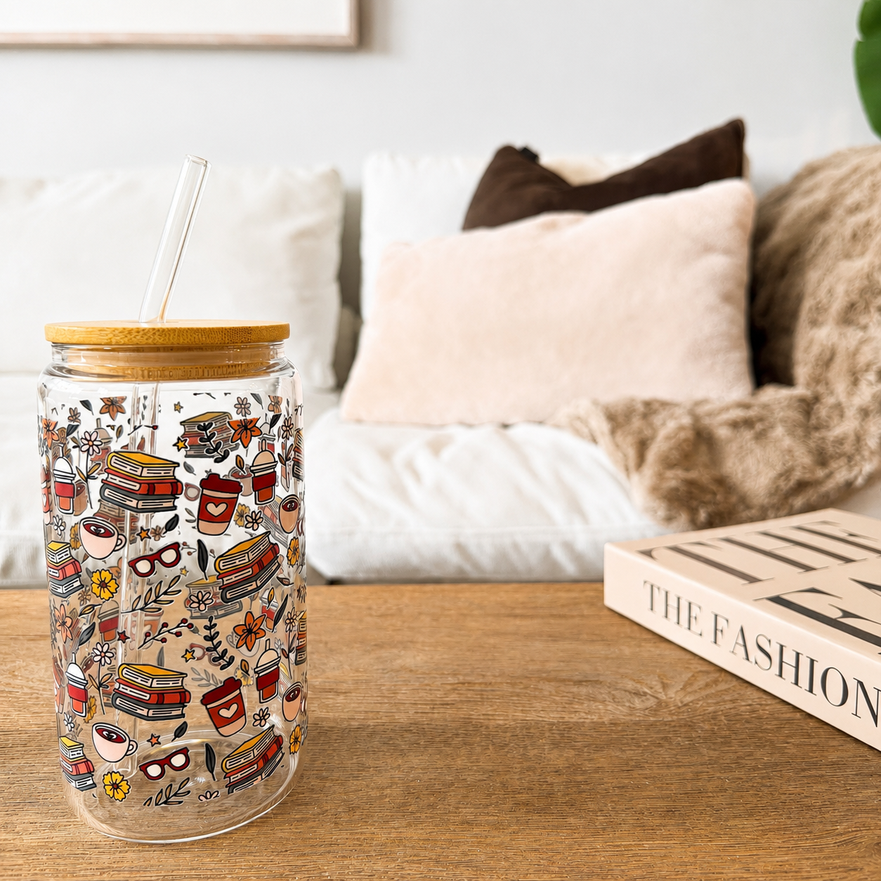 Cozy Chapters Glass Cup