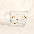 Bees & Daisies Glass Mug