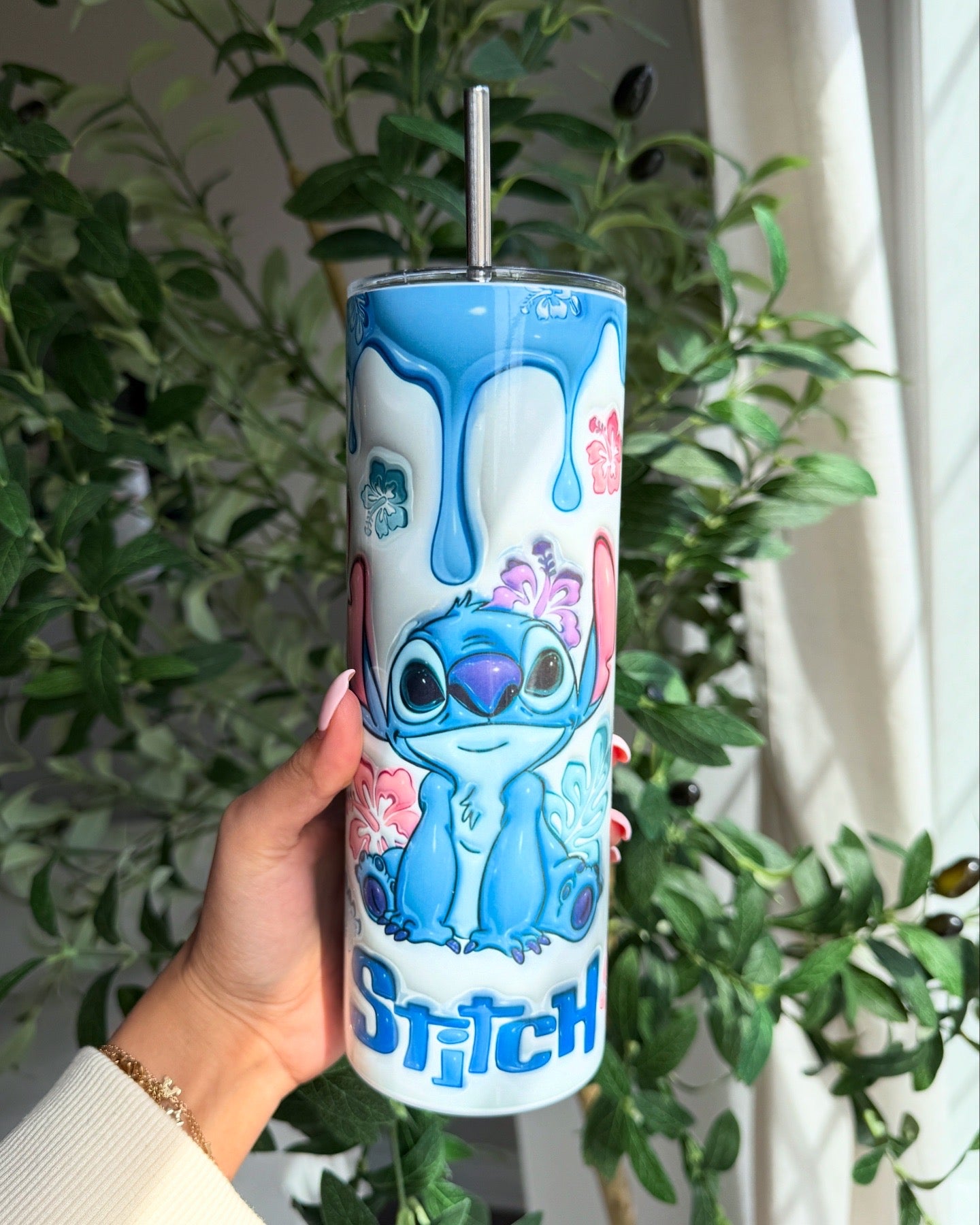 3D Stitch Inspired Travel Tumbler