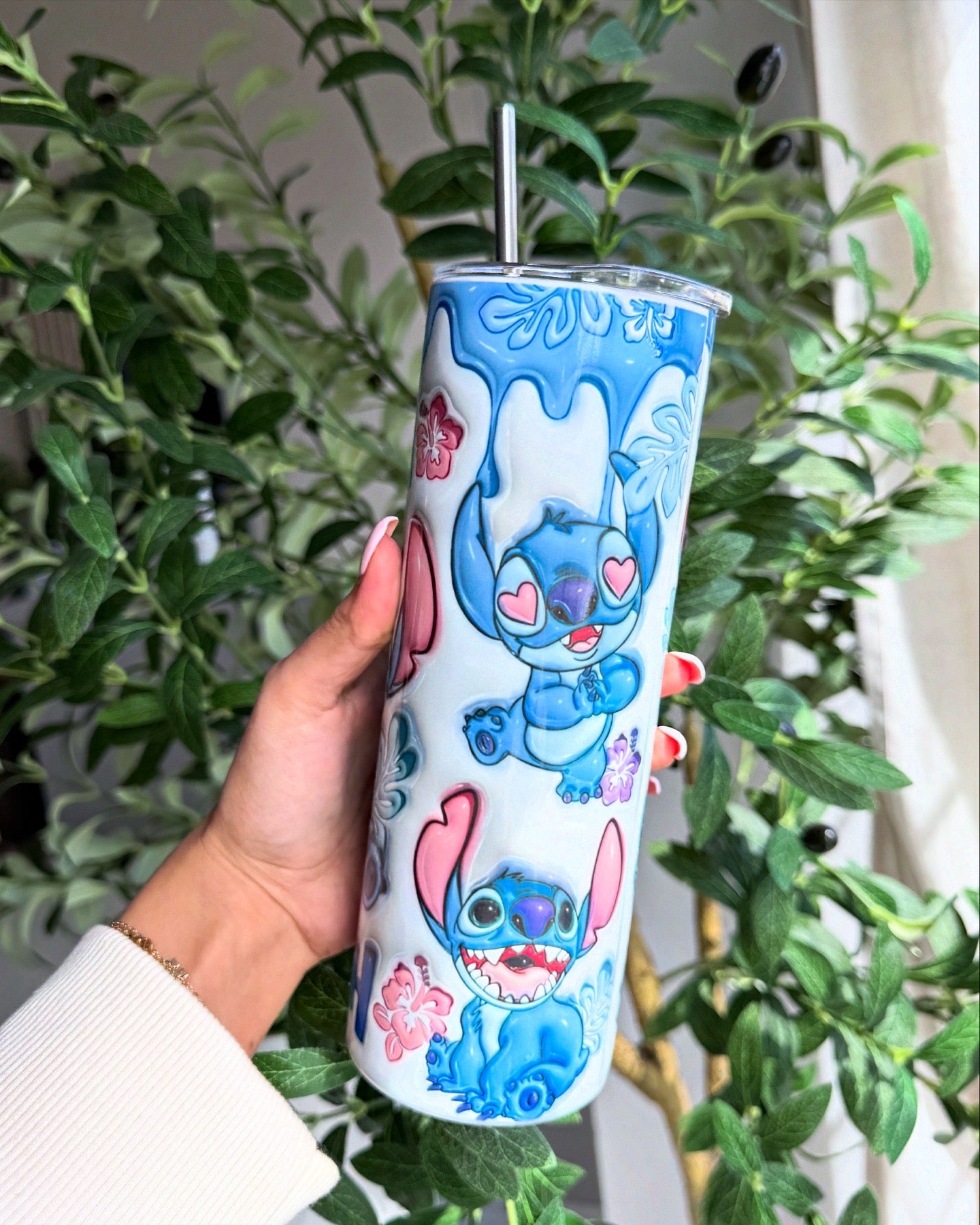 3D Stitch Inspired Travel Tumbler