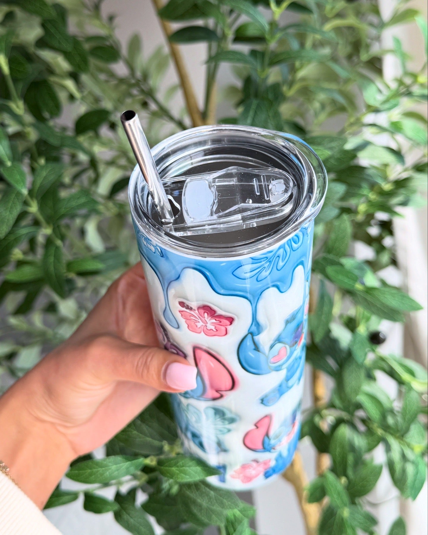 3D Stitch Inspired Travel Tumbler