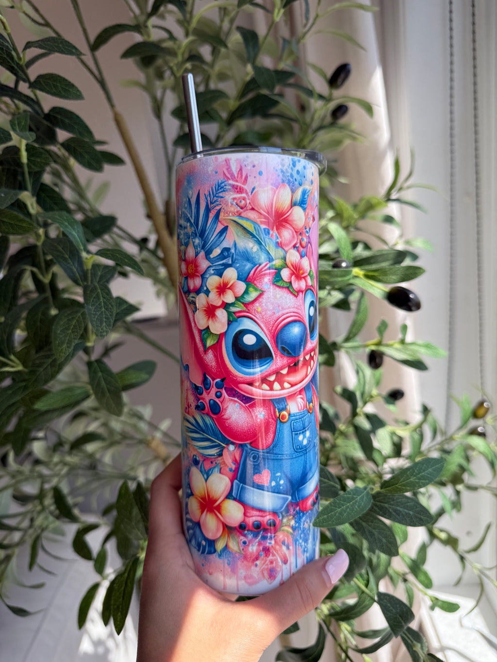 Gobelet de voyage inspiré de Stitch et Angel