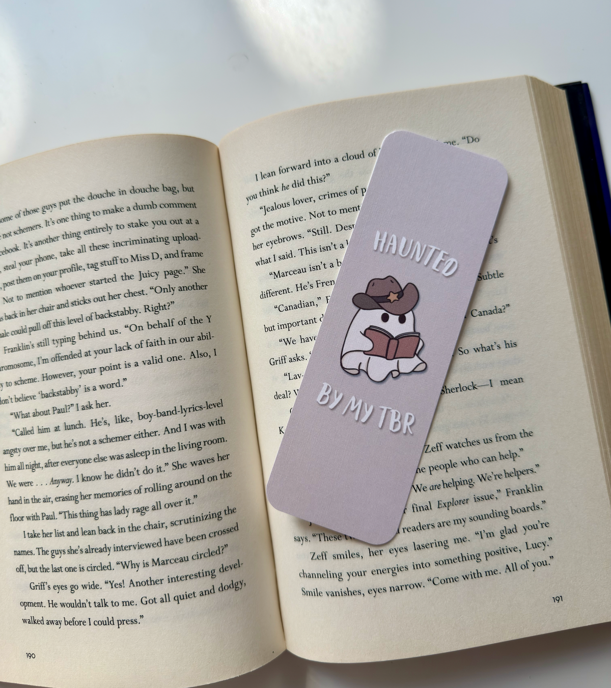 Boo Linen Bookmark
