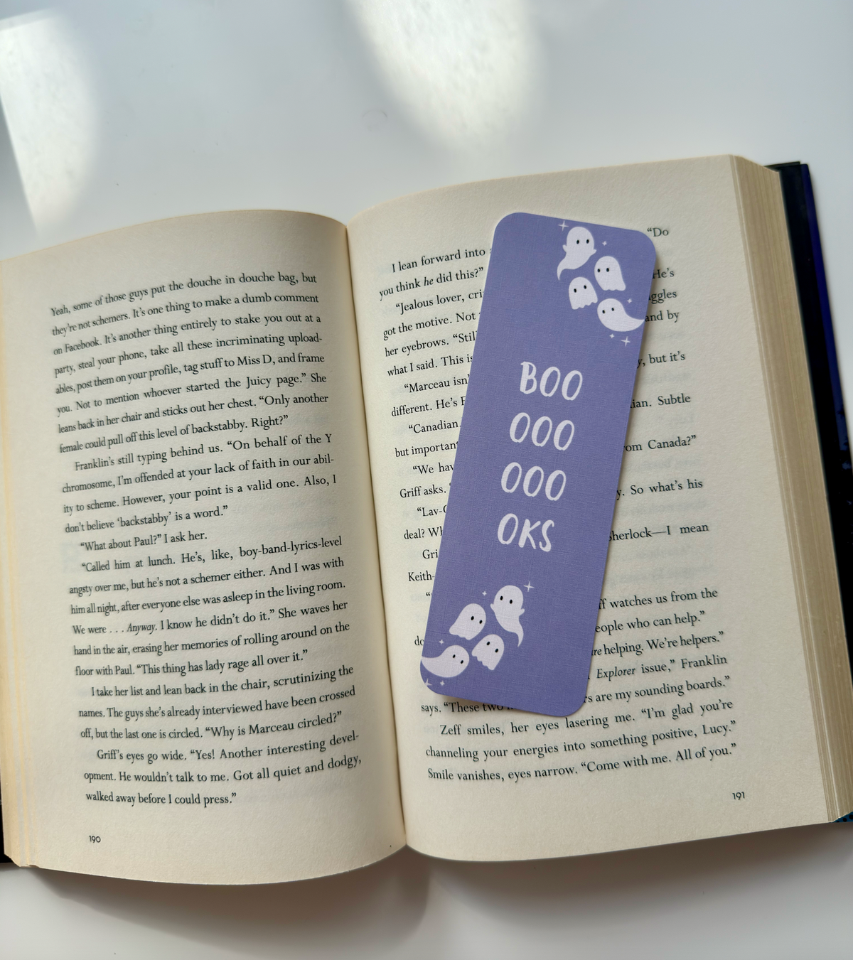 Boo Linen Bookmark
