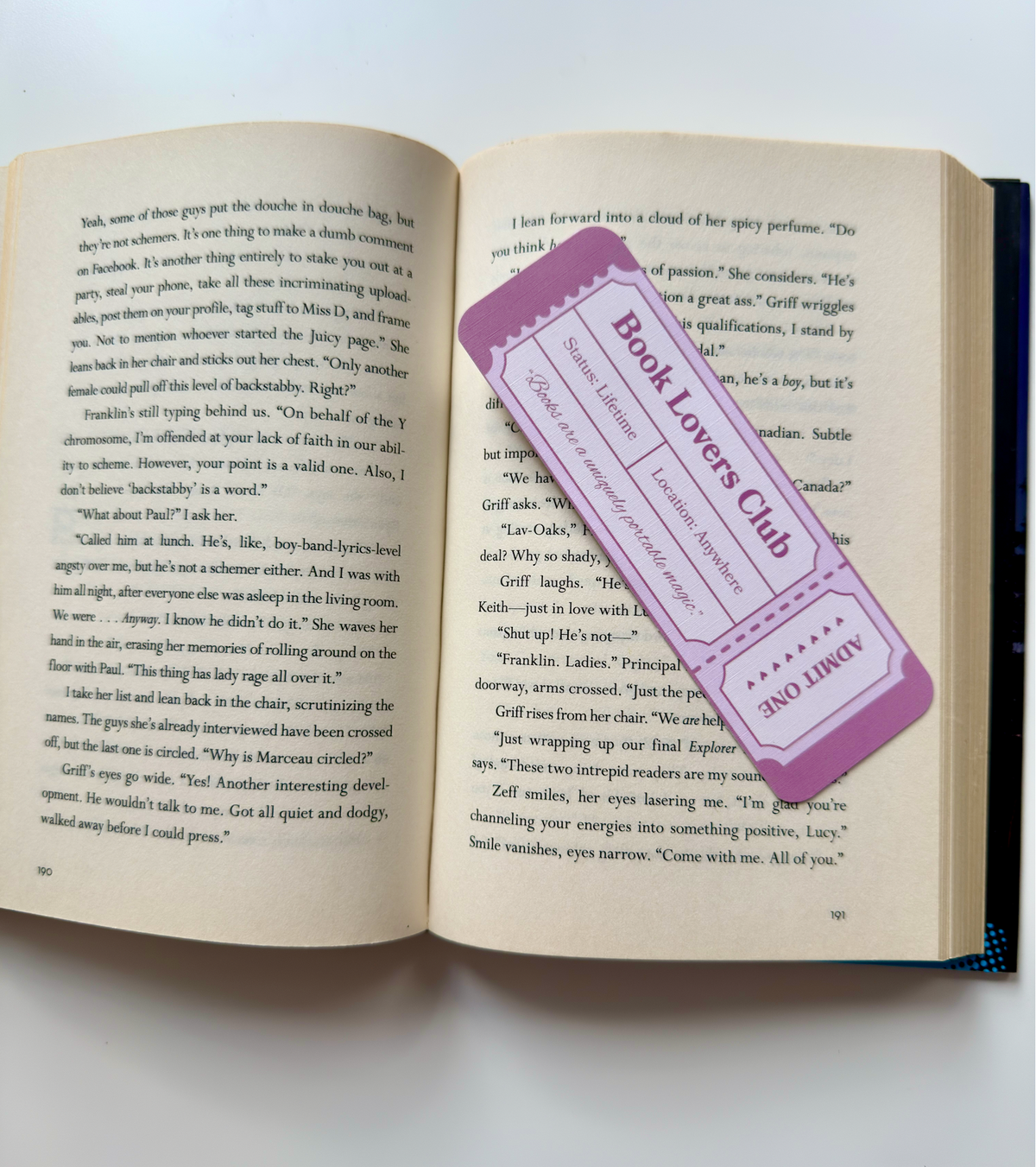 The Girlie Reader Linen Bookmark