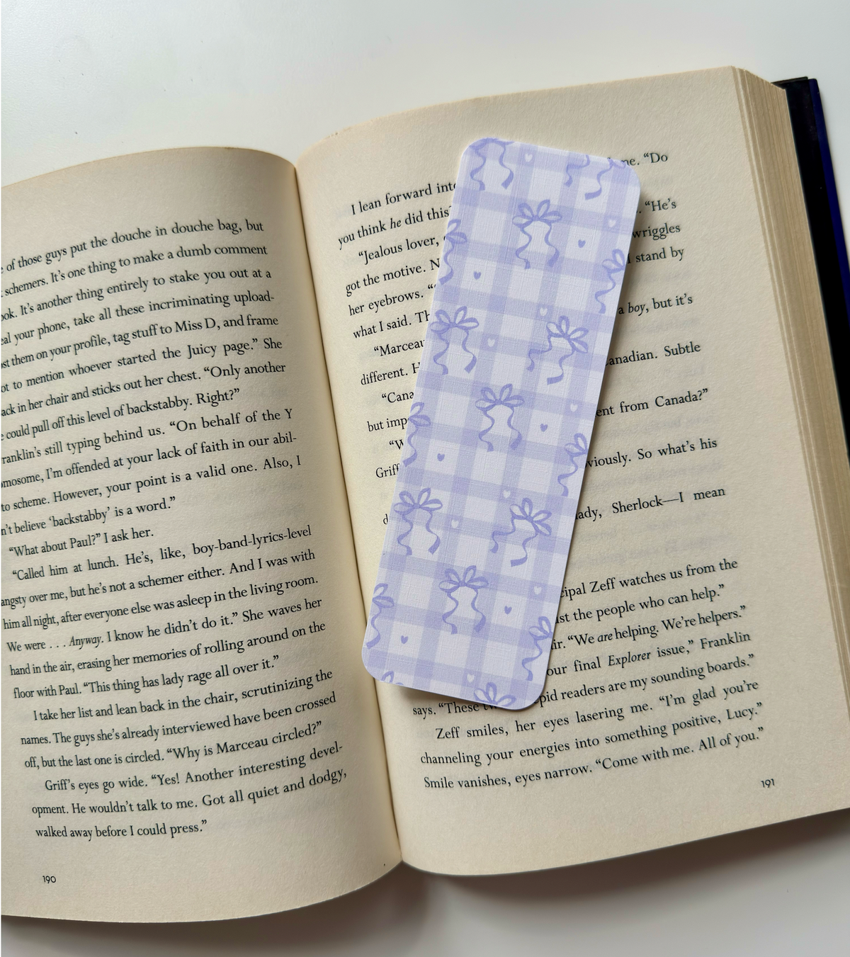 Blue Bookish Linen Bookmark