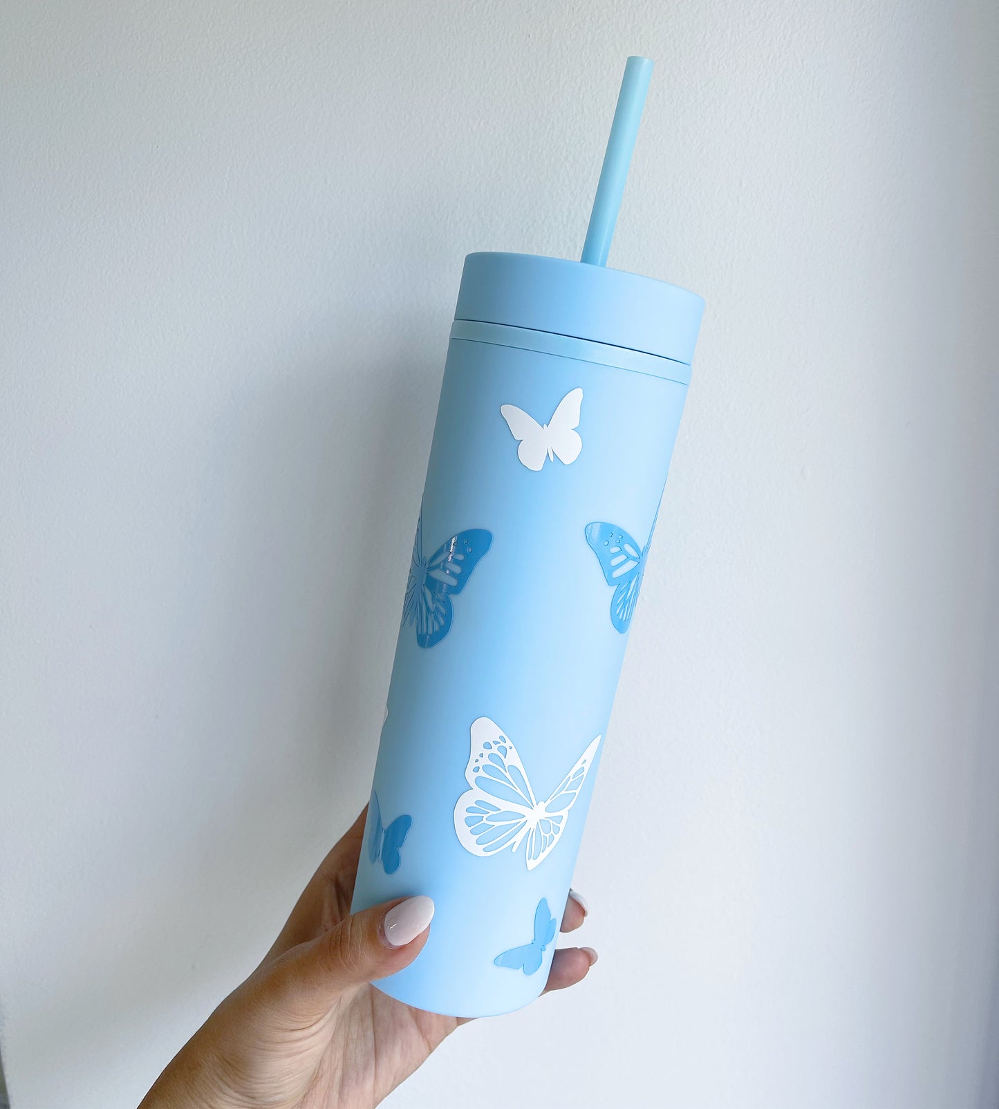 BLUE BUTTERFLIES TUMBLER