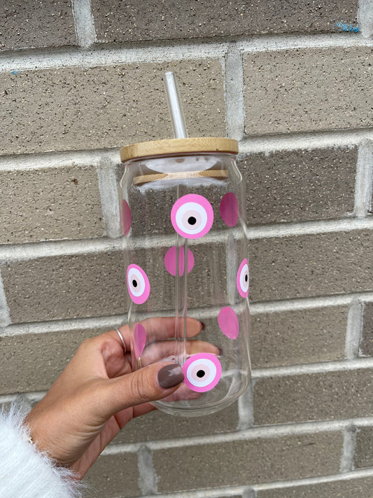 PINK EVIL EYE GLASS