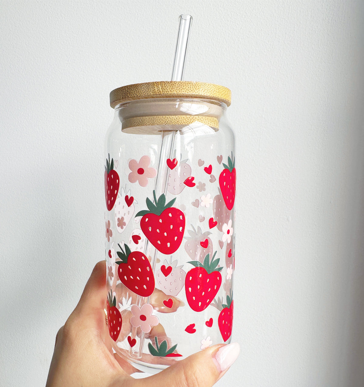 Verre « Fraises et cœurs »